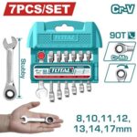 Llave Mixta con Rache 8 - 17MM Juego x 7 Pzs Corta Total (THT103RK176)