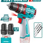 Taladro de Impacto Inalambrico 1/2" 16V 66NM  Incluye 2 Bateria de 2.0AH,ACCESORIOS, Carga USB-C Industrial Total (TIDLI16665)