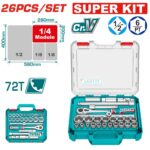 Rache con Copas 1/2" x 26 Pzs Industrial Total (THT121266)