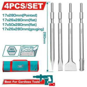 Juego de Cinceles x 4 Pzs Sds Hexagonal Industrial (TAC172804)