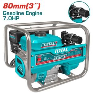 Motobomba a Gasolina 7.0HP, Salida 80MM(3") Flujo Max 1000L/MIN, Maximo Elevacion 32M , Maximo de Succion 8M, Desplazamiento 208CC Capacidad Tanque 3.6L Industrial Super Total (TP3306)