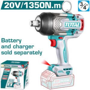 Pistola Impacto Inalambrica 3/4 20V 1350NM Cargador y Bateria Se Venden por Separado Industrial Super Total (TIWLI201355)