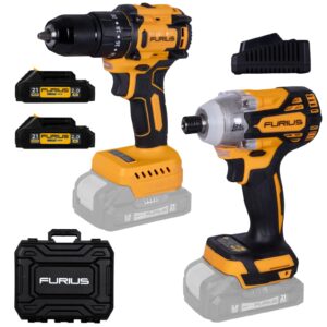Combo Furius Taladro Percutor Inalambrico 1/2" 21V 45NM + Atornillador de Impacto Inalambrico 21V 240NM Incluye 2 Baterias 2 AH + Cargador (FB214KIT)