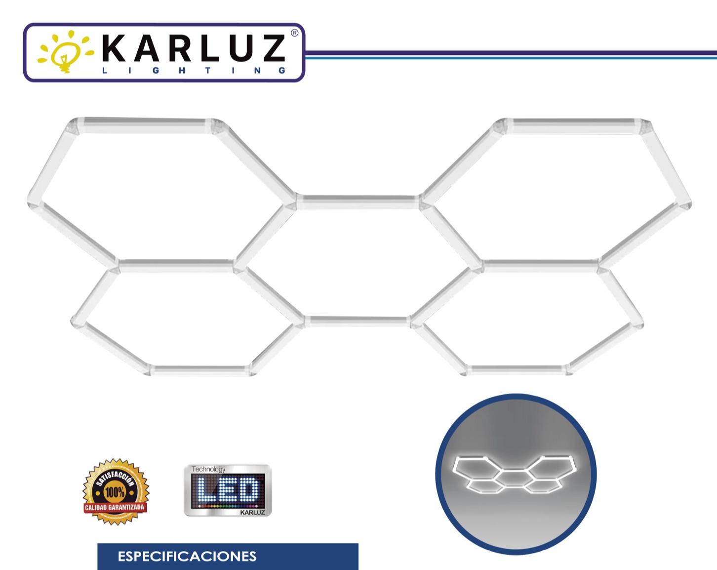 Lampara Tipo Colmena 44CM 7W T5 6500K (Hexagono) Incluye Accesorios (KL-3319)