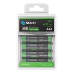 Pila Recargable 4 Pilas AAA 600 Mwh Li-Ion Conexion Tipo C Steren (BAT-LI-AAA4)