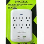 Toma Multiple x 6 con Doble Conexion USB  + Tipo C para Toma Doble (BK-3427)