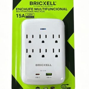 Toma Multiple x 6 con Doble Conexion USB + Tipo C para Toma Doble (BK-3427)