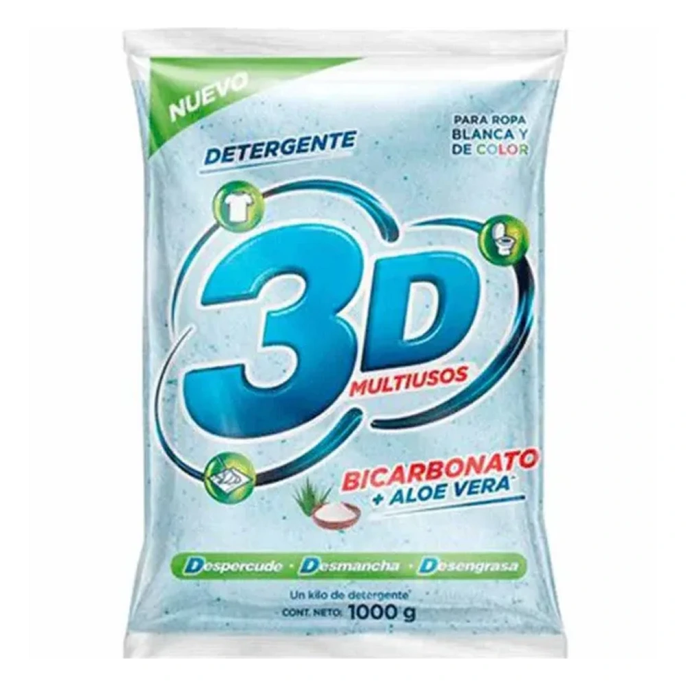 Detergente en Polvo 3D 1 Kilo