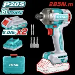 Atornillador de Impacto Inalambrico 1/4 20V Incluye 2 Baterias, Cargador y 5 Accesorios Caja Plastica Industrial Super Total (UTIRLI2028)