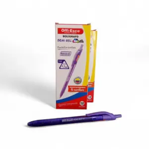 BOLIGRAFO MORADO RETRACTIL OFFI- ESCO REF: OE-053F SEMIGEL 0.7