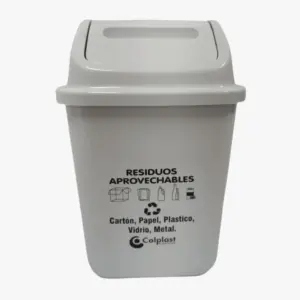 PAPELERA VAIVEN 7 LTS BLANCA COLPLAST
