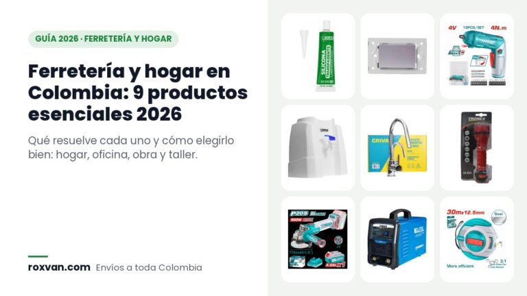 Los 9 productos esenciales de ferretería y hogar 2026: silicona, tapa ciega, atornillador, dispensador, llave, linterna, pulidora, soldador