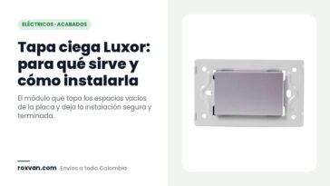 Módulo tapa ciega Luxor gris V3-021 montado en su soporte blanco